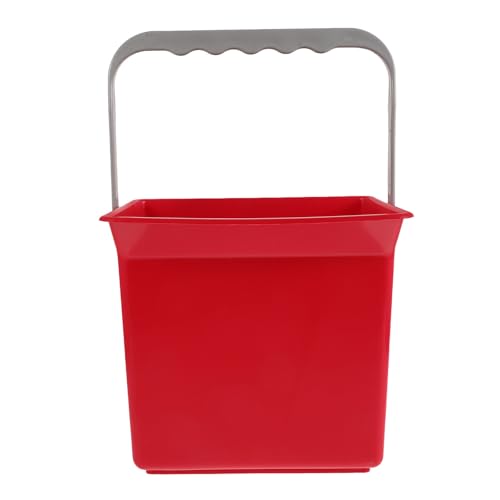 Poubelle rectangulaire grand volume en plastique rouge à seau amovible portable