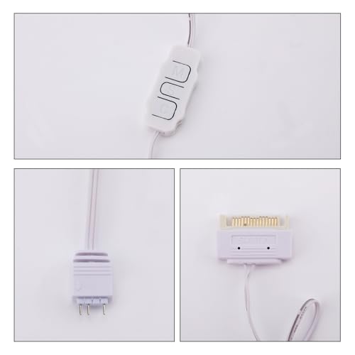 Image of Mini ARGB Controller 3‑Pin RGB 5V Controller with Monochrome Horse Rainbow 10+ Modes SATA Power,Compatible for PC Fan,Light Plate,Water /Air Cooled Radiator(White)