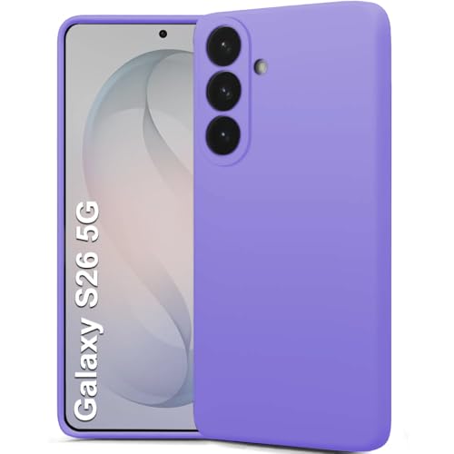 Image of TheGiftKart for Samsung S26 Case, Liquid Silicone Cover, Soft Micro-Fibre Lining Inside, Raised Edges for Camera & Screen Protection, Shockproof Galaxy S26 Back Cover (Silicone, Violet)