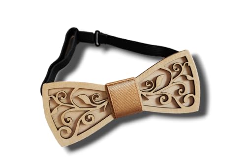 Générique - Nœud papillon en bois pour homme, 12 cm x 5 cm,