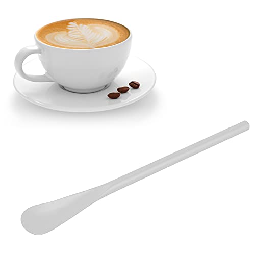 Cucchiaio da miscelazione, Cucchiaio da Bar in Acciaio Inossidabile con Manico Corto Cucchiaino da caffè da Dessert Cucchiaio da Cocktail per mescolare e stratificare Le Bevande(Silver)