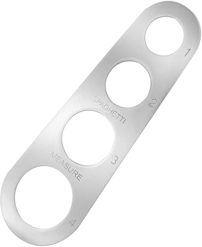 4-Hole Stainless Steel Spaghetti Measure Tool – Pasta Portion Control Ruler – Spaghetti Noodle Measuring Gadget – Kitchen Cooking Tool for Beginners & Professional Chefs