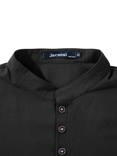 Jacansi Muslim Thobe for Men Kaftan with Pockets Button Down Long Gown Men's Arab Thobe Long Sleeve4