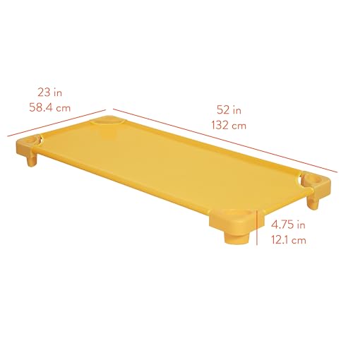 Image of Back2School Express Sleepline Stackable Cots, Ready-to-Assemble, Sleeping Cot, Yellow, 6-Pack