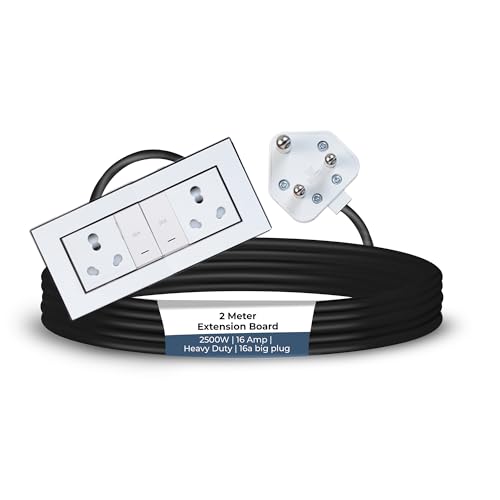 Image of Extension Board Heavy Duty Multi Socket 15A /16A /20 (2500 Watts 16A Big Plug and Two 16A Socket and Two 20A Switch, 2 Meter)