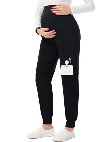 Image of PACBREEZE Women's Maternity Scrubs with 6 Pockets, Workwear Maternity Jogger Scrubs Pregnancy Pants, S-XXL