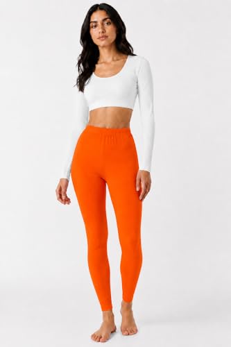 Image of Women's Cotton Lycra Ankle Length Leggings | Soft & Stretchable Everyday Wear