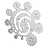 ERINGOGO 革細工用メタルレザーテンプレート 丸角カット定規 精密測定可能 ハンドクラフト向け多用途工具 プレゼントにも