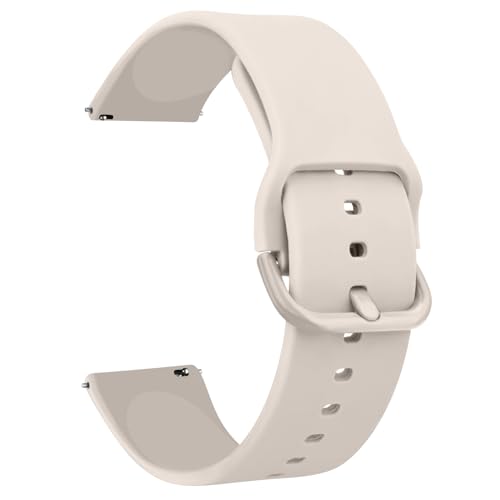 20mm 22mm Silicone Watch Strap for Women Men, Quick Release Replacement Strap with Stainless Steel Buckle Sport Watchbands Wrist Straps, smart watch wristband (20mm, Starlight)