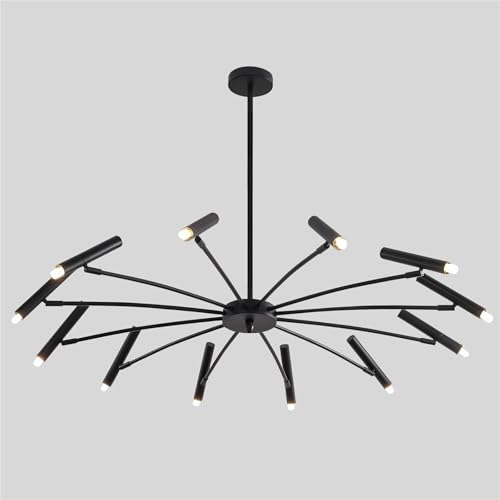 Lustre Sputnik pour éclairer grand salon sombre avec 40 lumières or