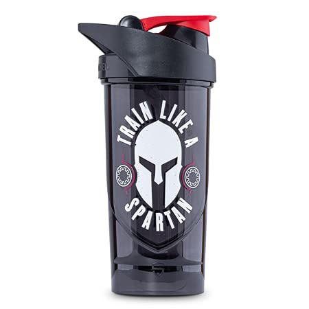 Shieldmixer Hero Pro Classic Shaker Spartan - BPA-frei - Gym Zubehör - Eiweiss Shaker - Fitness Trinkflasche - Schwarz - 700ml