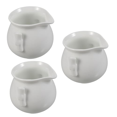 LIFKOME Ceramic Latte Art Cup 3pcs Expresso Cups for Frothing for Milk Pitcher Latte Sets for Serving