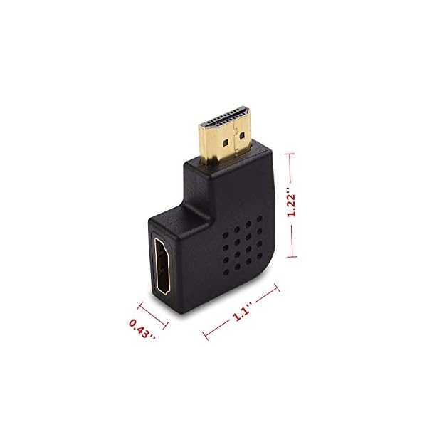 Maxhood HDMI Adapter Combo (1 Pair), Left and Right Angle 90 Degree 270 Degree HDMI Male to Female Vertical Flat Adapter (left right M/FM) - Image 6