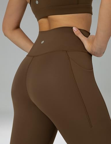 Image of Colorfulkoala Dreamlux No Front Seam Capri Leggings with Pockets for Women - High Waisted 21 inch Buttery Soft Yoga Pants