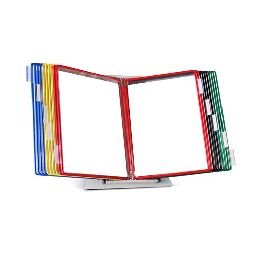 Tarifold Desktop Reference Organizer & Display System, 20 Double-Sided Pockets, 40 Sheet Capacity, Expandable, Durable Steel Wire Frames, Letter Size, Made in France, Assorted Colors