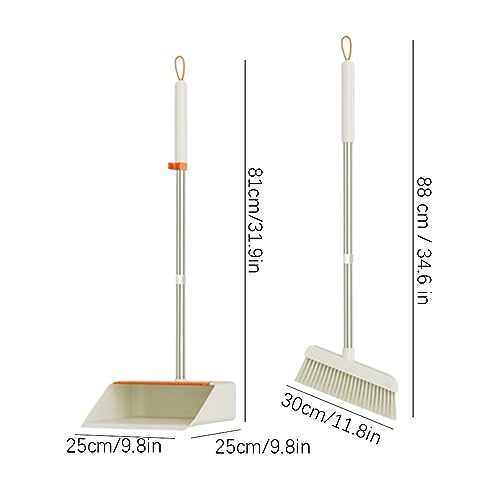 SMDLG Komfortabel Weißes Besen- und Kehrschaufel-Set, stehendes Reinigungsmittel, Kehrbesen mit Kehrschaufel, Kombi-Set Praktisch – Bild 3