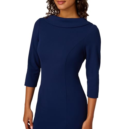 Image of Adrianna Papell Women's Rolled Neck Crepe Midi Dress