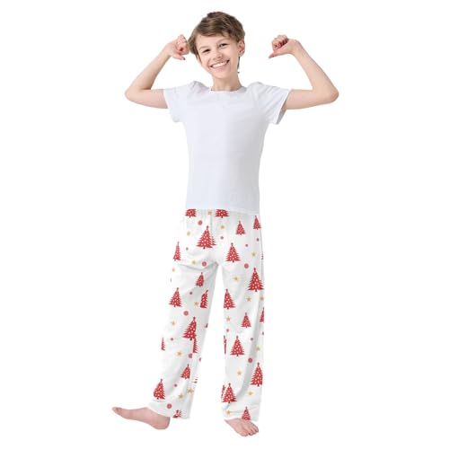 Boys' Pants Christmas Tree Snow Gift Long Bottoms Jogger Pants Elastic Waist Trousers with Pockets S-XL2