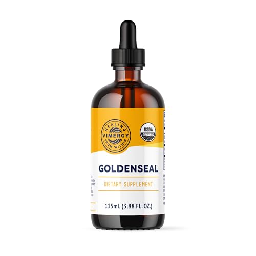 Vimergy USDA Organic Goldenseal Tincture, Alcohol-Free Drops — 57 Servings, 115 mL