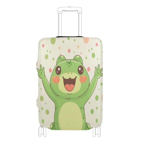 Frog Luggage Cover for Suitcase, Elastic Travel Protector with Zipper, Washable Anti-Scratch Dustproof Luggage Sleeve Fits 29-32 Inch