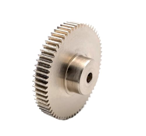 Bevel Gear Pinion Hardware Mechanical 0.5M 48-63 Teeth Step Copper Gear Convex Straight Tooth 8MM Keyway Parts 10mm Hole(63 Teeth)