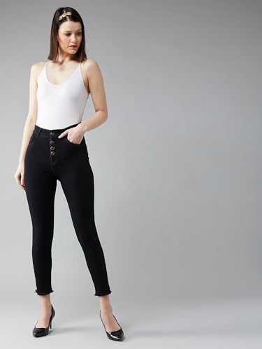 Image of Dolce Crudo Women's Skinny Fit High Rise Cropped Length Stretchable Denim Jeans