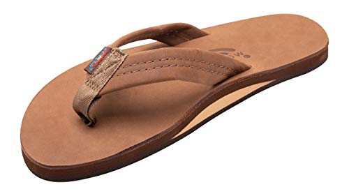 Image of Rainbow Sandals Men's Leather Single Layer Wide Strap with Arch, Redwood, Men's X-Large / 11-12 D(M) US