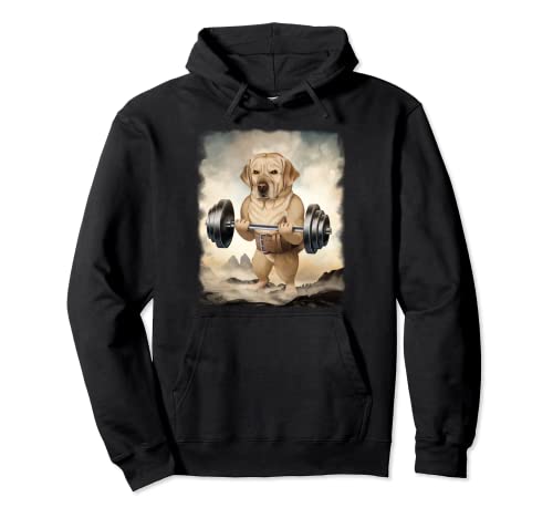 Labrador Retriever Dog Muscle Training Sollevamento pesi Felpa con Cappuccio