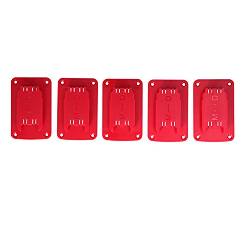 Soporte para herramientas Montaje de la batería de almacenamiento de almacenamiento de soporte Material de ABS fuerte 5 piezas PCS establecidas para M18 18 V Batería de litio (Rojo)