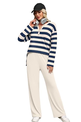 XIEERDUO Lounge Sets for Women 2 Piece V Neck Button Matching Sweatsuit Loungewear Fall Outfits Fashion Clothing Pajamas - Image 5