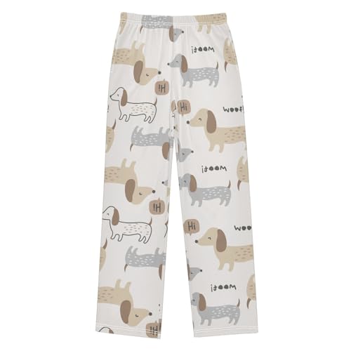 Boys' Pants Cute Puppy Dog Long Bottoms Jogger Pants Elastic Waist Trousers with Pockets S-XL