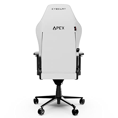Cybeart-Arctic-White-GamingOffice-Chair-4D-Armrest-Inbuilt-Lumbar-Support-Supreme-PU-Leather-Ergonomic-Recline-Tilt
