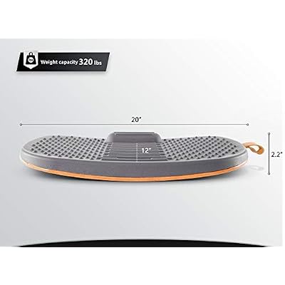 FEZIBO Standing Desk Mat with Anti Fatigue Bar, Wooden Wobble Balance Board with Ergonomic Design Comfort Floor Mat