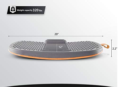 Image of FEZIBO Standing Desk Mat with Anti Fatigue Bar, Wooden Wobble Balance Board with Ergonomic Design Comfort Floor Mat