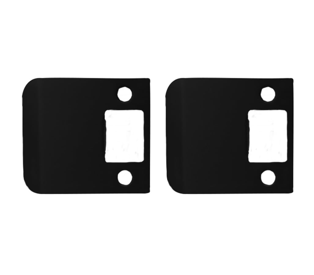 QCAA Solid Brass Extended Lip Strike, 2-1/2''X2-1/4", Matte Black, 2 Pack, Made in Taiwan