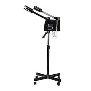 Professional Facial Steamer, 2 in 1 Facial Steamer with Ozone,Esthetician Steamer with Hot&Cold Nozzle,Stand Facial Steamer Adjustable Height for Spa, Salon and at Home Use