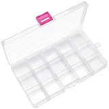 IOOLEEM 15 Grids Plastic Bead Organizer Box, Organizer Container Storage Box, Dividers for bead arts and crafts.
