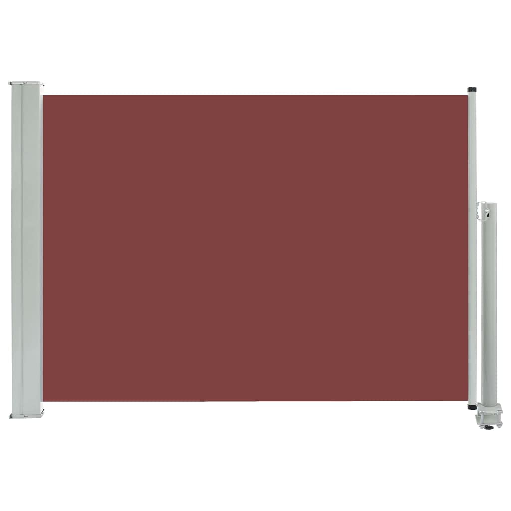vidaXL Toldo Lateral Retráctil para Patio Pantalla de Terraza Mampara Parasol de Exterior Jardín Tela de Lona PU Marrón Soporte de Hierro 80x300 cm