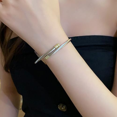 Cable Bracelet for Women Fashion jewelry Brand Cable Wire Retro Antique Bangle Bracelets Designer Inspired Charm Birthday Jewelry2