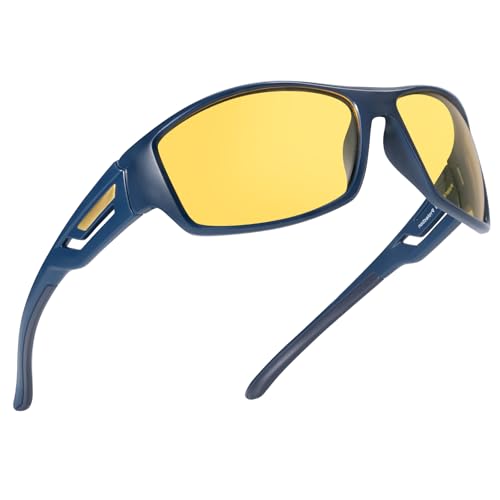 TJUTR Night Vision Glasses, Night Driving Glasses for Men Women, Polarized Yellow Lens Anti Glare & Enhance Vision