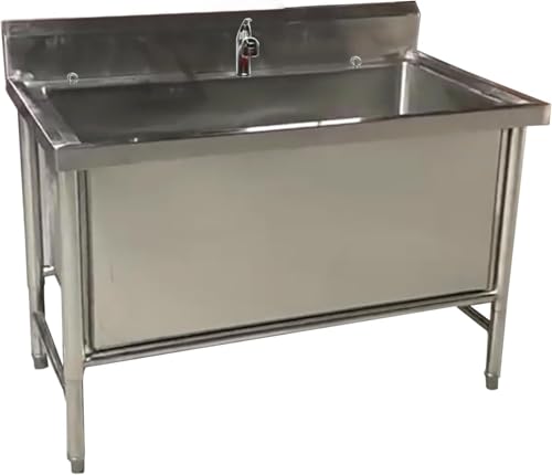 Estación de baño profesional de acero inoxidable para perros, fregadero de aseo para perros medianos y grandes, bañera de lavado en casa con 30 cm de profundidad, bañera de spa para mascotas para una