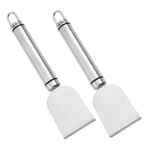 Ipetboom Ergonomic Handle Cleaning Scraper Compact Kitchen Ice Removal Shovel Freezer Cleaning Tool Grout Tool 2pcs Stainless Steel