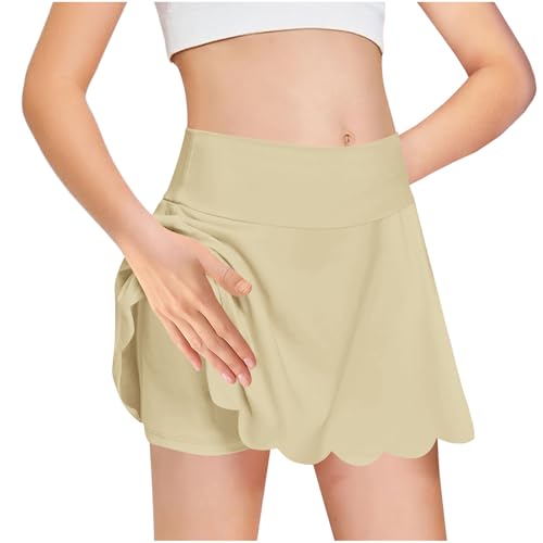 Girls Tennis Skirt High Waisted Summer Casual Skirts Sports Gym Yoga Athletic Golf Skorts with Built in Shorts