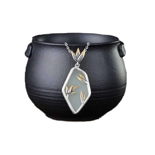 Collier en argent 925 anti-allergie avec pendentif jade mat pour peaux sensibles