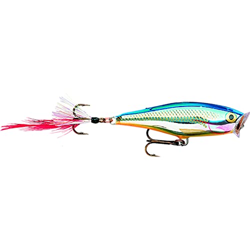 Rapala Skitter Pop 09 - Esca Artificiale da Pesca, 3,5', Colore: Blu Argento