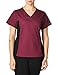 Cherokee Women's V Neck Scrubs Shirt, Wine, Large