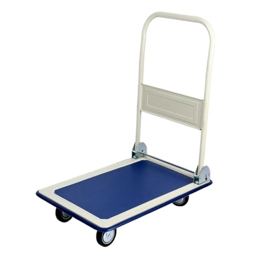 Carro de Empuje Plataforma Plana Alta Resistencia con Carga 100/200kg, Carretilla Mano Plegable(200kg)