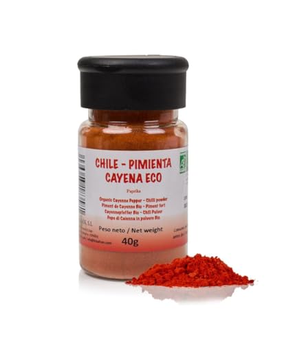 FRISAFRAN | Pimienta Cayena en polvo 40g | Pimienta cayena molida | Ecológica | sin aditivos | Estimula el tracto digestivo | cayena picante | Cayena molida | Origen ★ ESPAÑA
