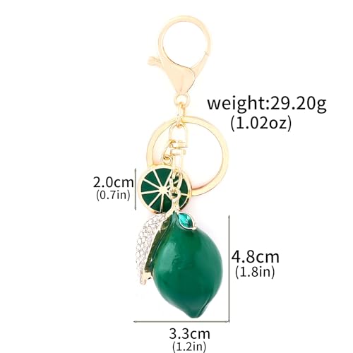 Image of Fruit Bag Charm Keychain - Gold Key Chain, Cute Purse Handbags Accessories - Beautiful Gift for Women