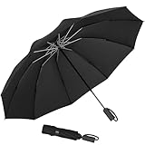 Umbrella Reverse Travel Umbrella Windproof Compact Folding - U2.1 Black